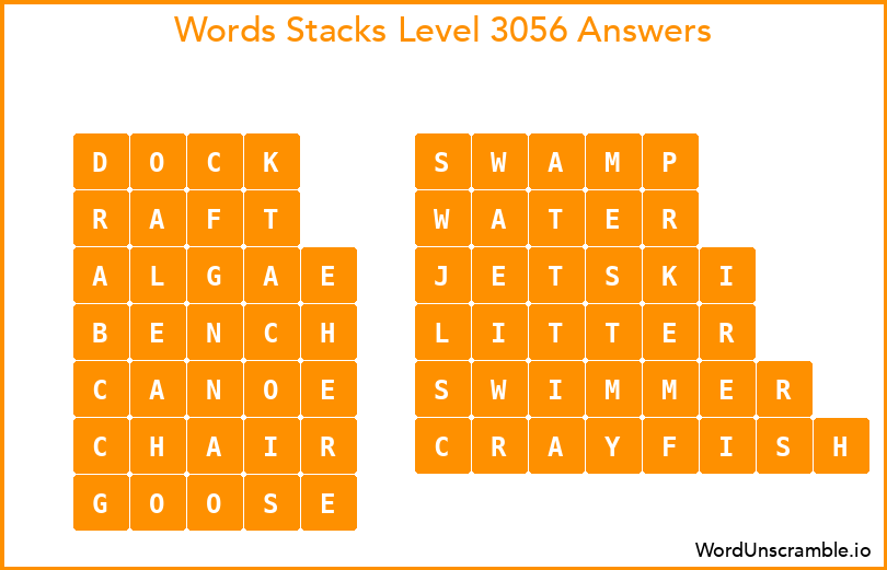 Word Stacks Level 3056 Answers