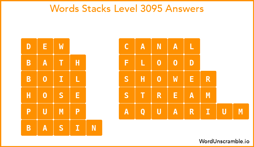 Word Stacks Level 3095 Answers