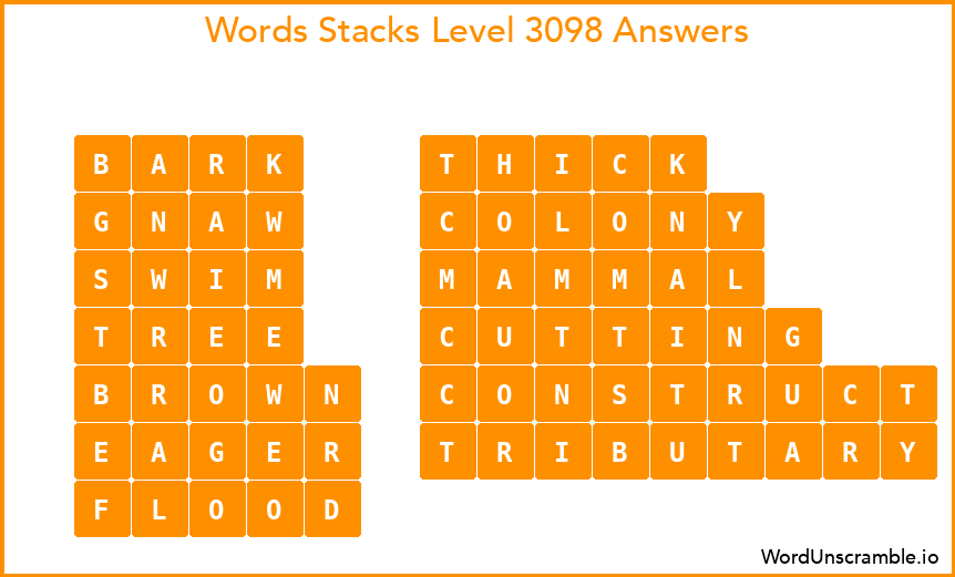Word Stacks Level 3098 Answers