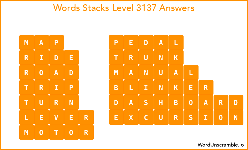 Word Stacks Level 3137 Answers