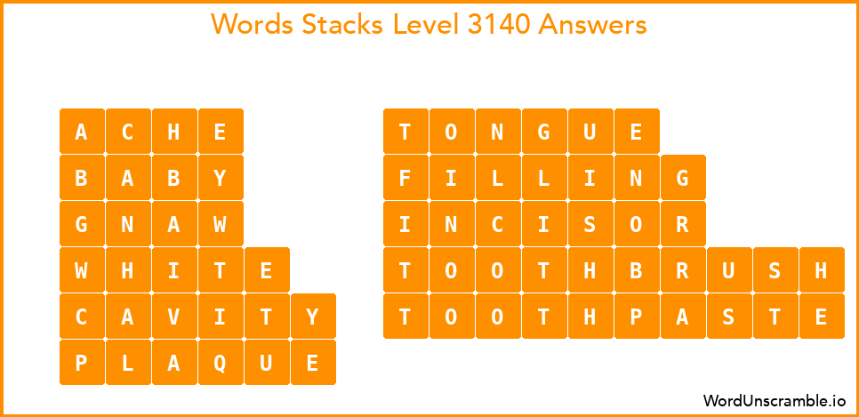 Word Stacks Level 3140 Answers