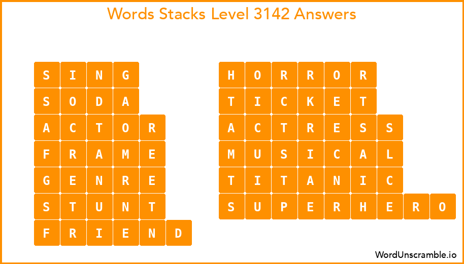 Word Stacks Level 3142 Answers