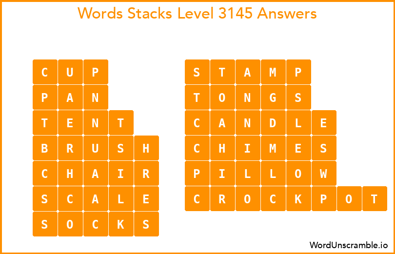 Word Stacks Level 3145 Answers