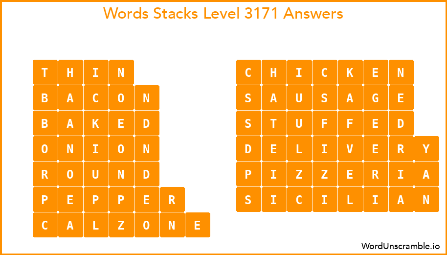 Word Stacks Level 3171 Answers