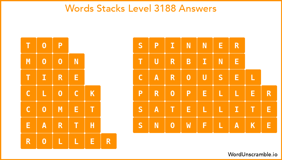 Word Stacks Level 3188 Answers