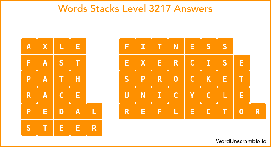 Word Stacks Level 3217 Answers