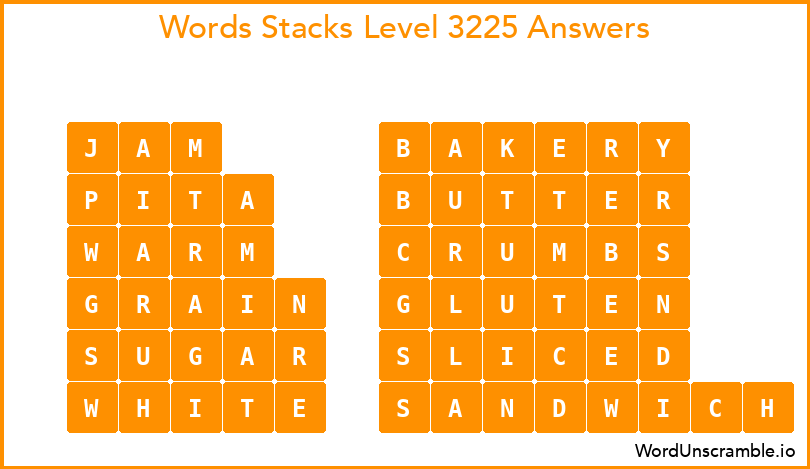 Word Stacks Level 3225 Answers