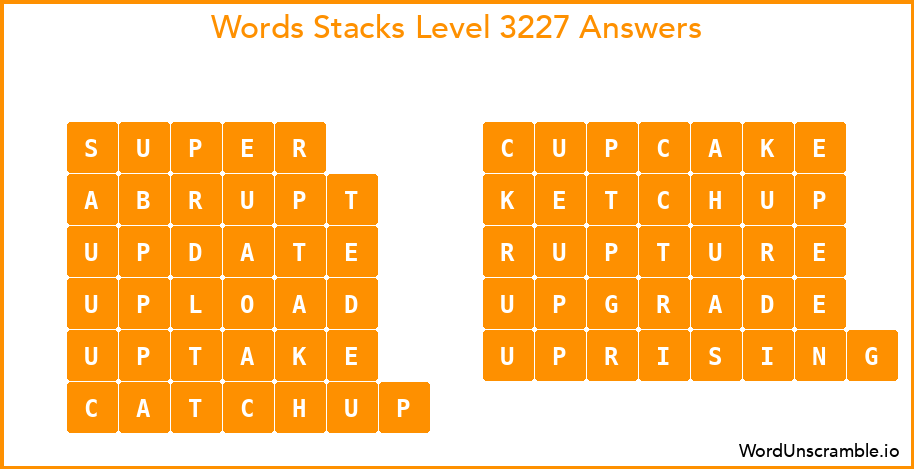 Word Stacks Level 3227 Answers