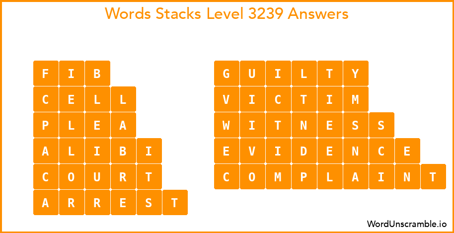 Word Stacks Level 3239 Answers