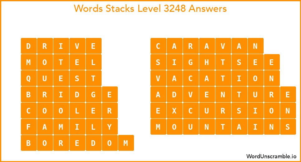 Word Stacks Level 3248 Answers