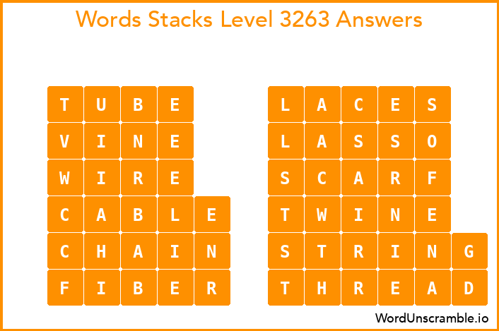 Word Stacks Level 3263 Answers