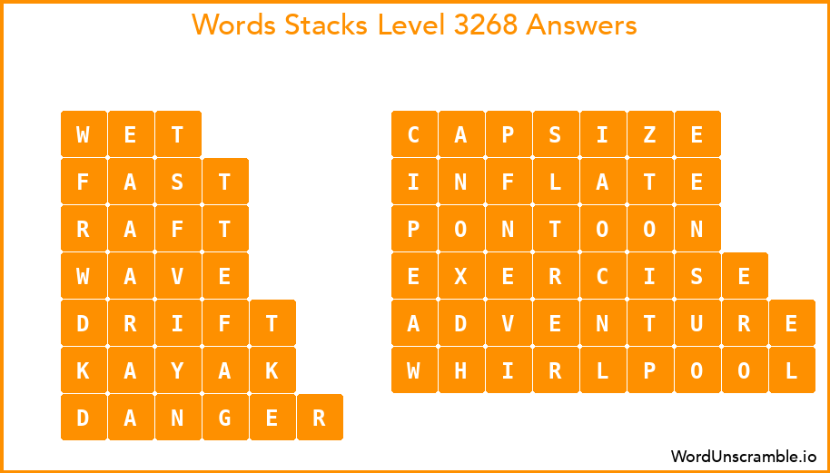 Word Stacks Level 3268 Answers