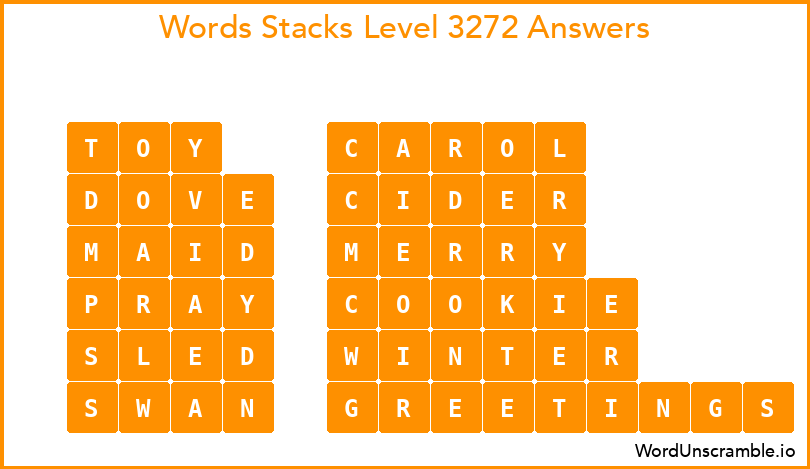 Word Stacks Level 3272 Answers