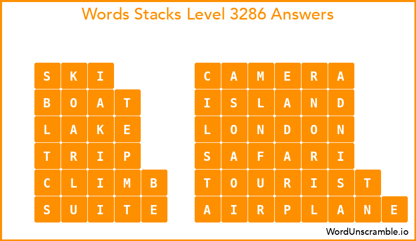 Word Stacks Level 3286 Answers