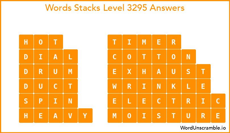 Word Stacks Level 3295 Answers