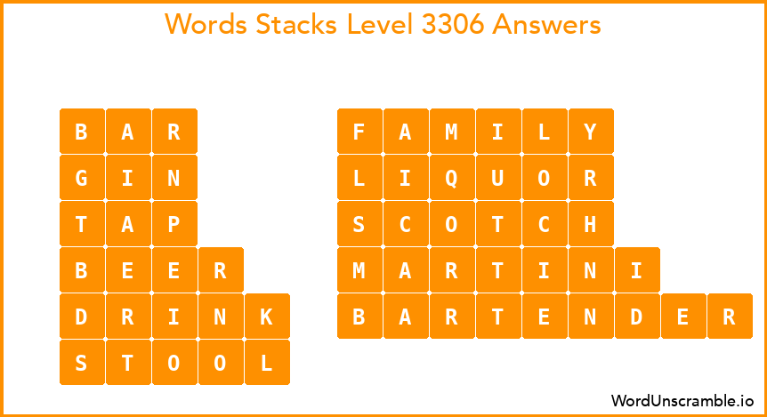 Word Stacks Level 3306 Answers