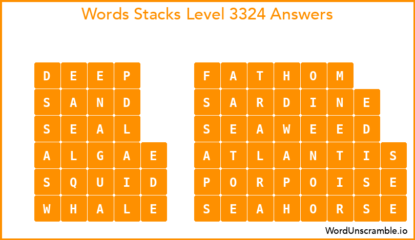 Word Stacks Level 3324 Answers