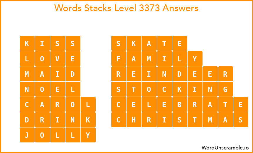 Word Stacks Level 3373 Answers