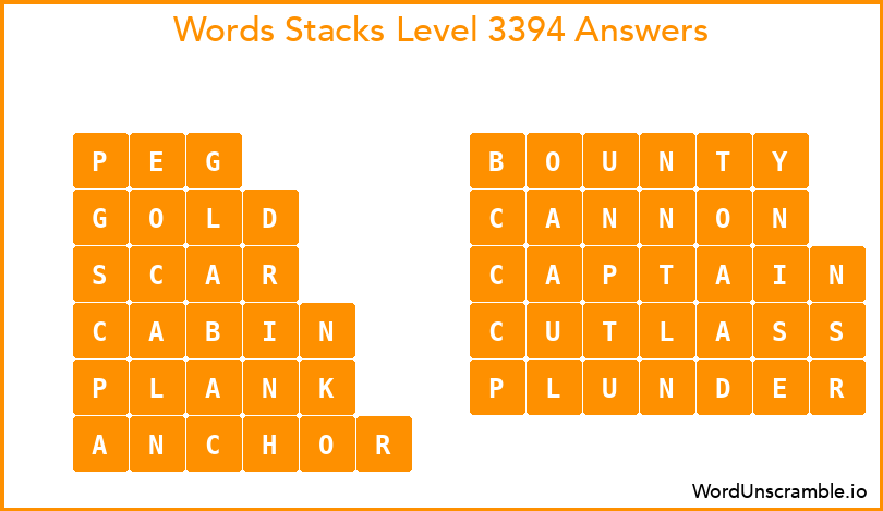 Word Stacks Level 3394 Answers