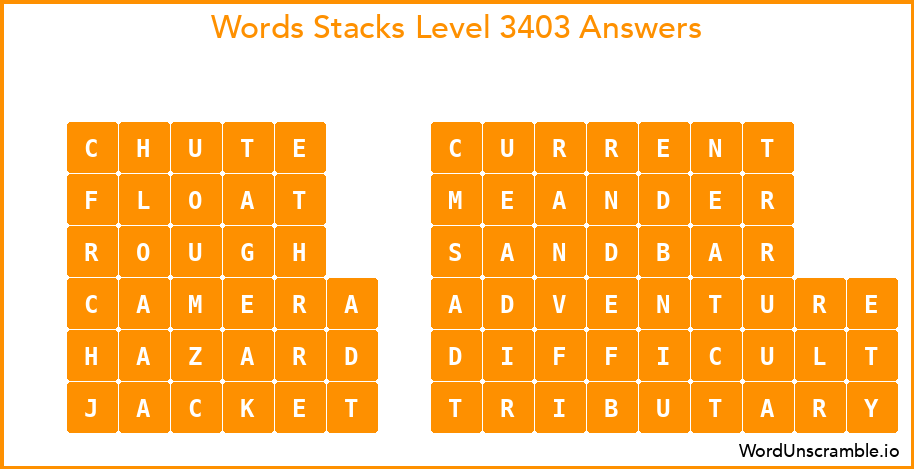 Word Stacks Level 3403 Answers
