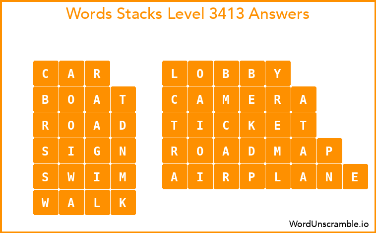 Word Stacks Level 3413 Answers