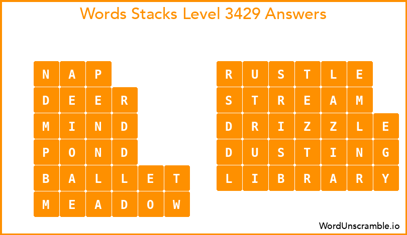 Word Stacks Level 3429 Answers