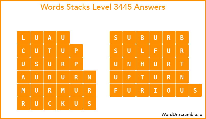 Word Stacks Level 3445 Answers