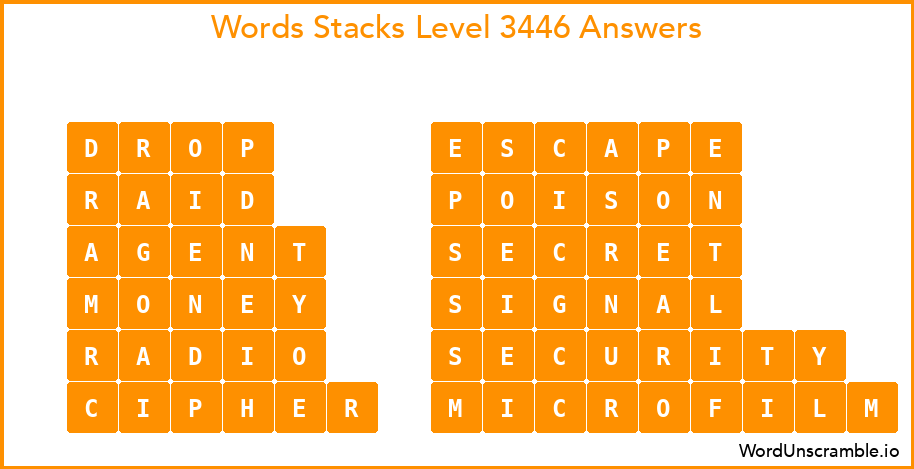 Word Stacks Level 3446 Answers