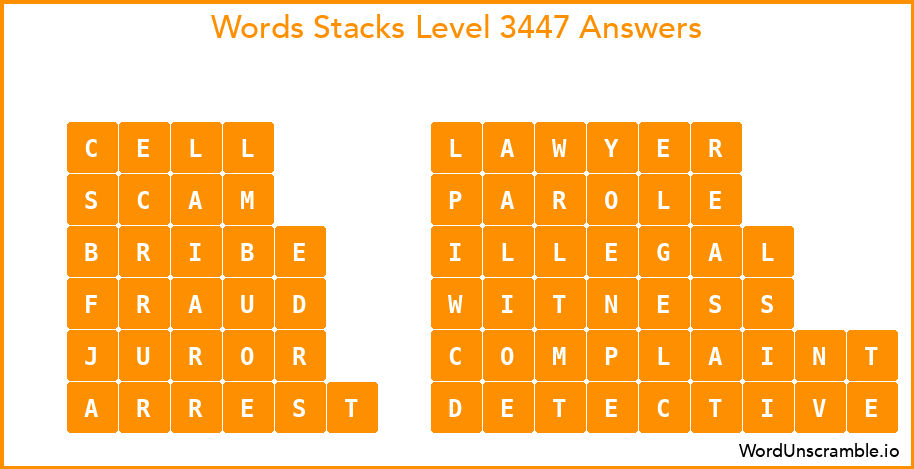 Word Stacks Level 3447 Answers