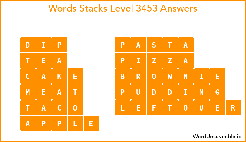 Word Stacks Level 3453 Answers