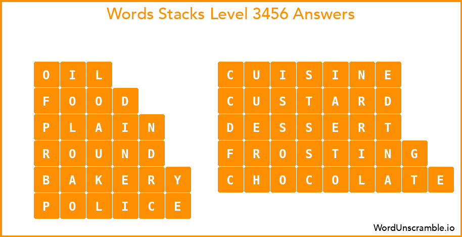 Word Stacks Level 3456 Answers