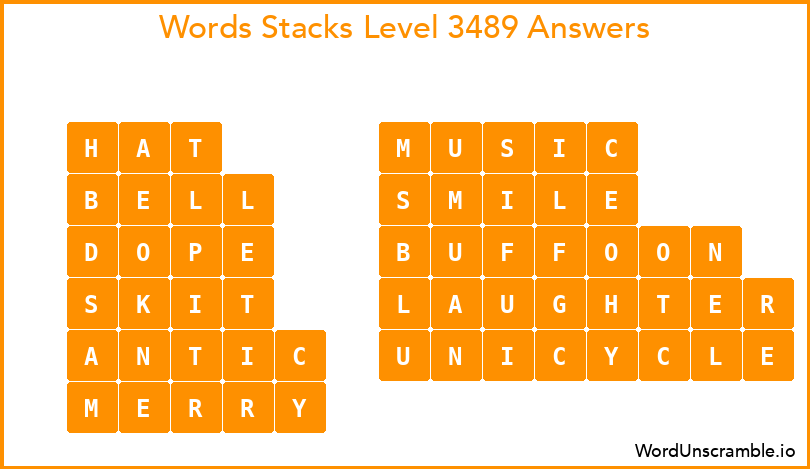 Word Stacks Level 3489 Answers