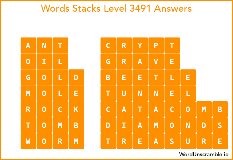 Word Stacks Level 3491 Answers