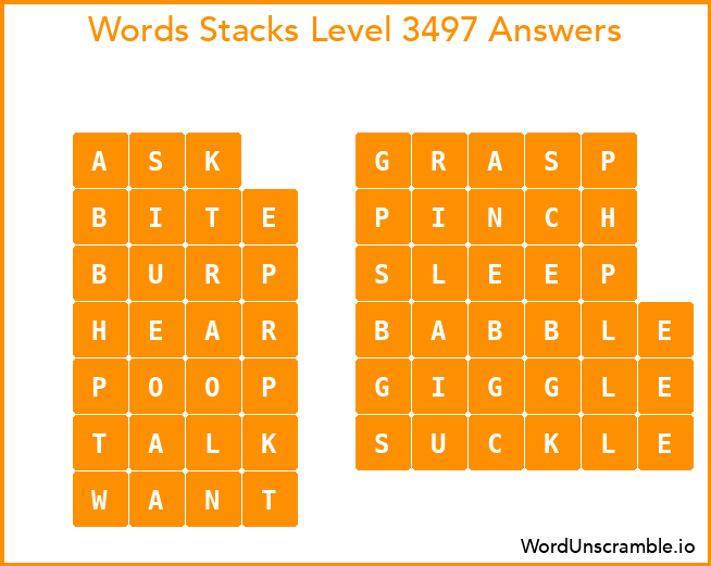 Word Stacks Level 3497 Answers