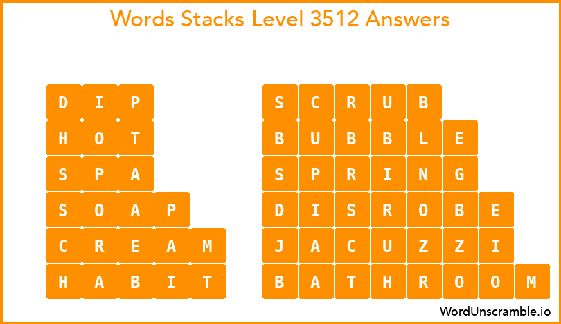 Word Stacks Level 3512 Answers