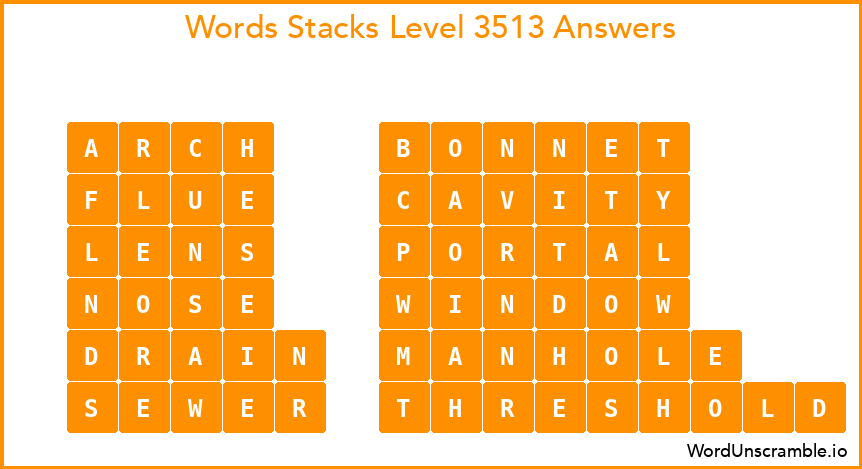 Word Stacks Level 3513 Answers