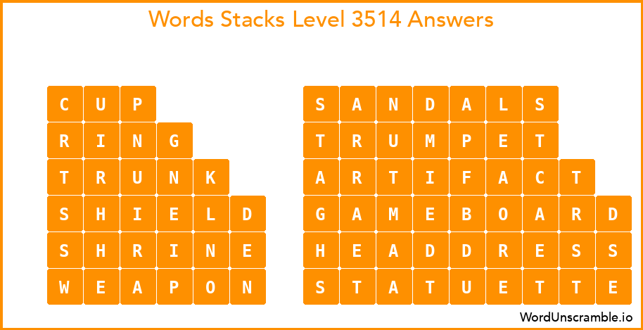 Word Stacks Level 3514 Answers