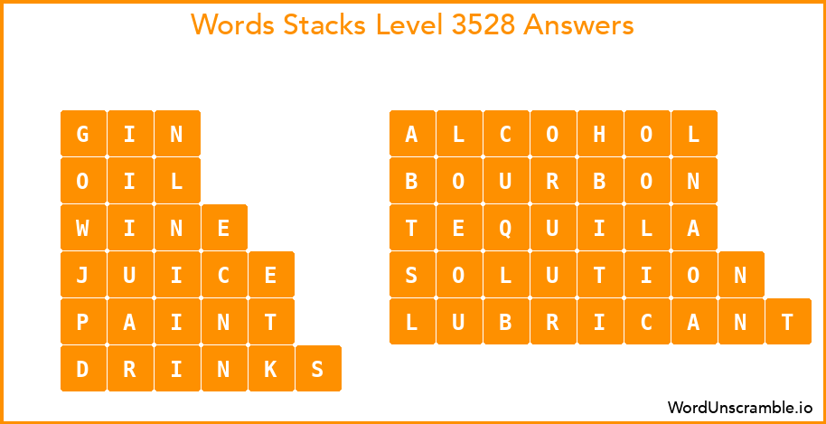 Word Stacks Level 3528 Answers