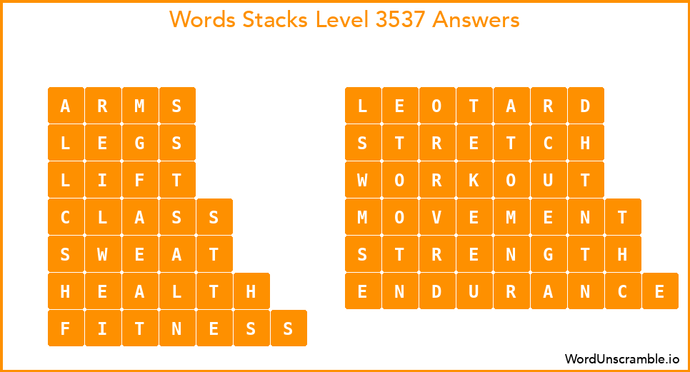 Word Stacks Level 3537 Answers