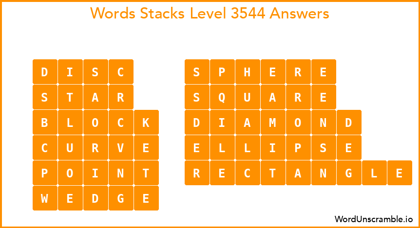 Word Stacks Level 3544 Answers