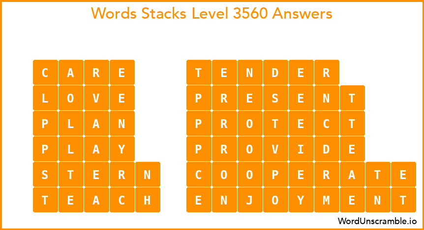 Word Stacks Level 3560 Answers