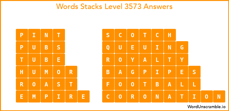 Word Stacks Level 3573 Answers