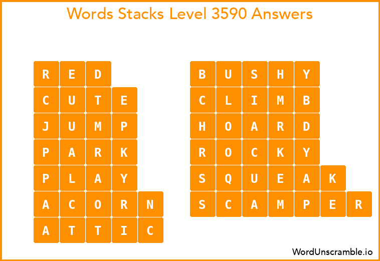 Word Stacks Level 3590 Answers