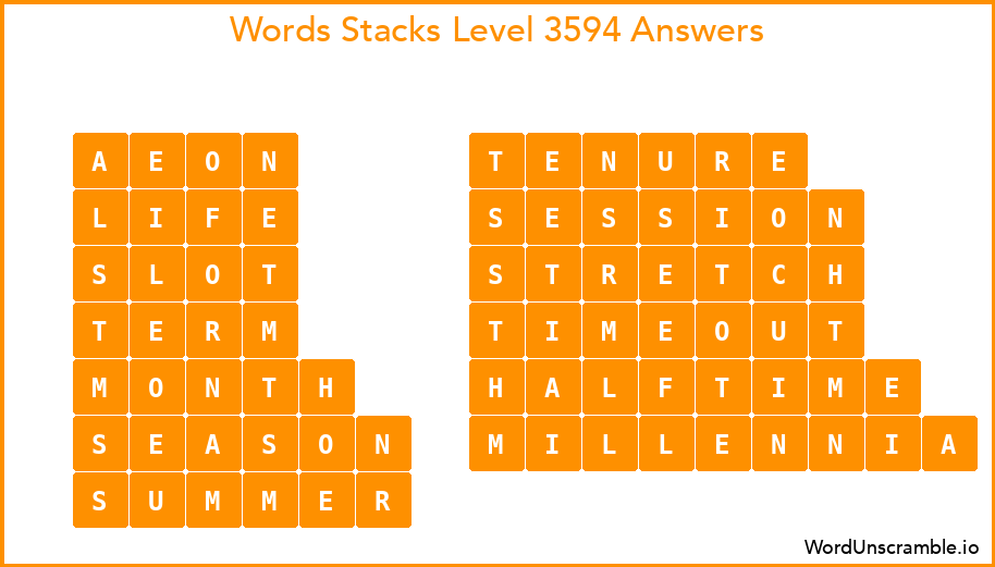 Word Stacks Level 3594 Answers