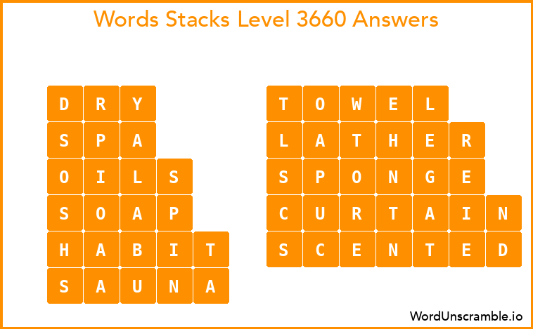 Word Stacks Level 3660 Answers
