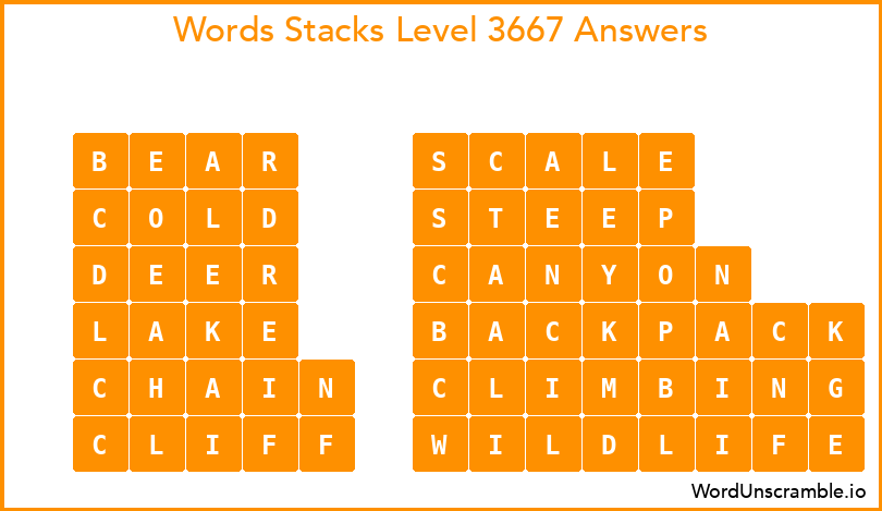 Word Stacks Level 3667 Answers