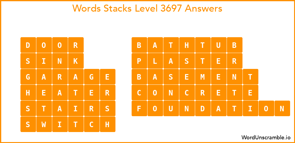 Word Stacks Level 3697 Answers