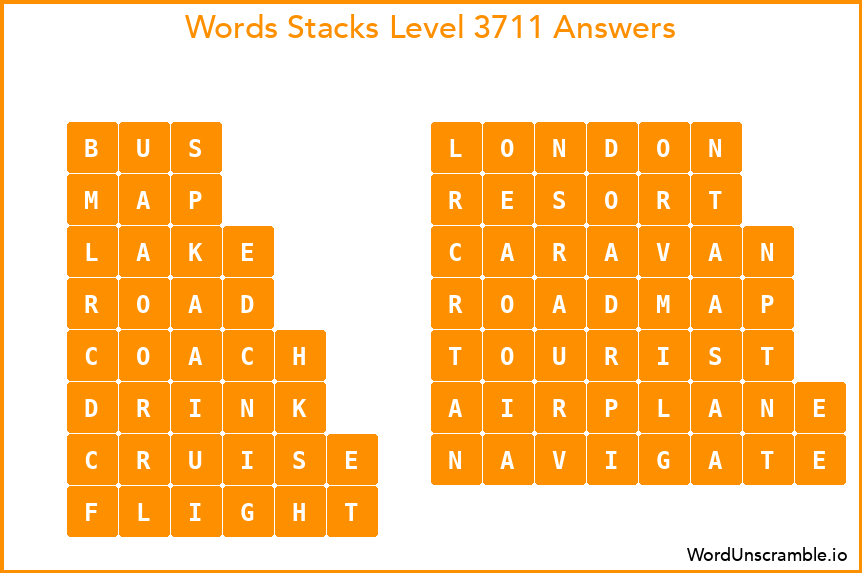 Word Stacks Level 3711 Answers