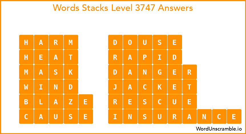 Word Stacks Level 3747 Answers