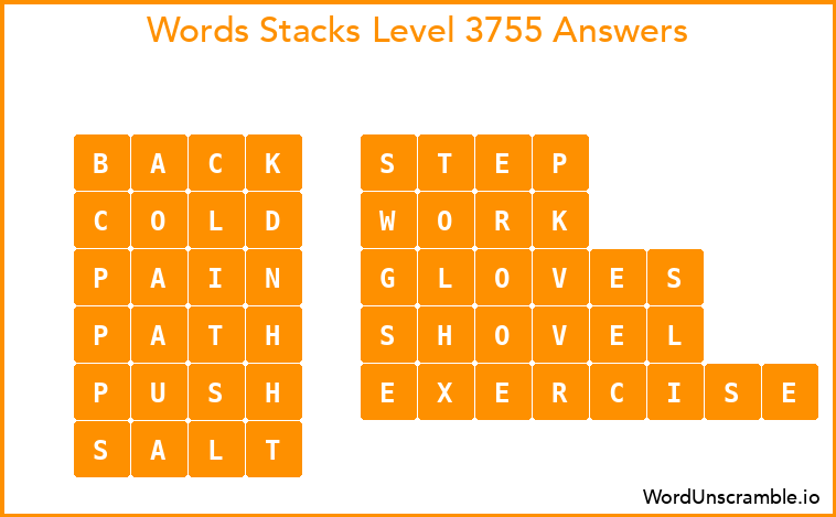 Word Stacks Level 3755 Answers